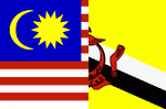 Flagge brunei malaysia Südostasien