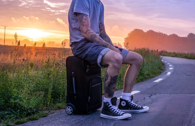 Reise mit Koffer